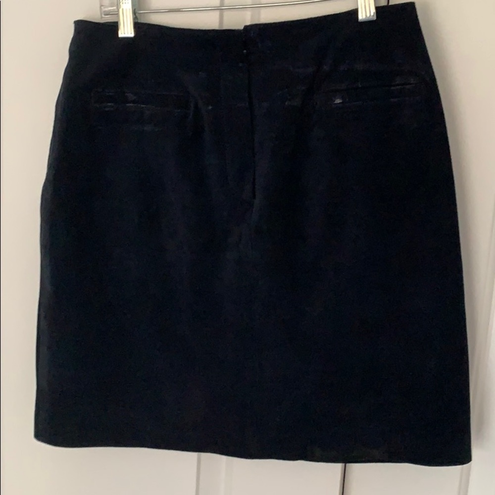 Blue suede mini skirt